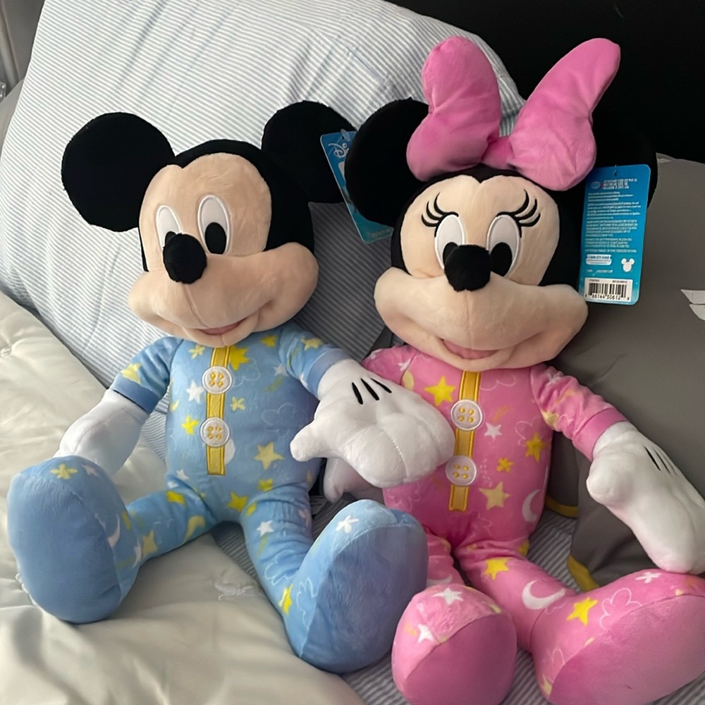 Disney Mickey & Minnie Mouse approximately 18 inches plush toys.